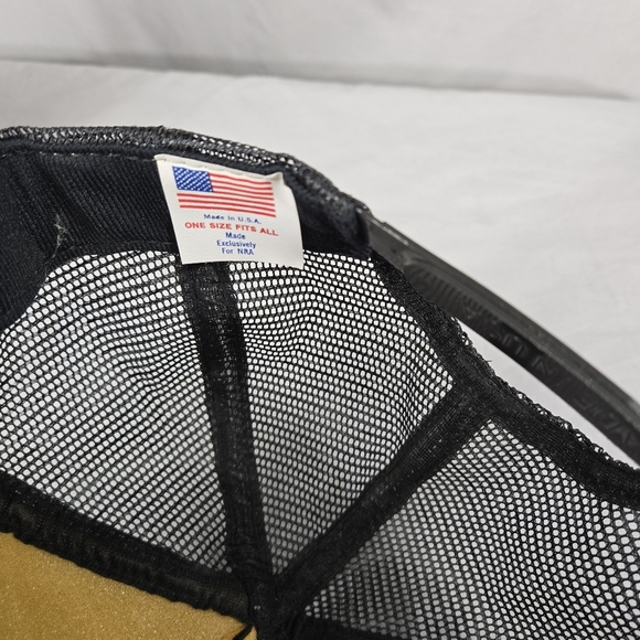 Vintage Snapback NWOT NRA HAT Mesh Trucker GOLD LEAF National Rifle Association - Picture 6 of 6